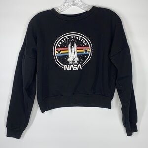 Freeze Nasa Space Station Cropped Sweatshirt Size Small